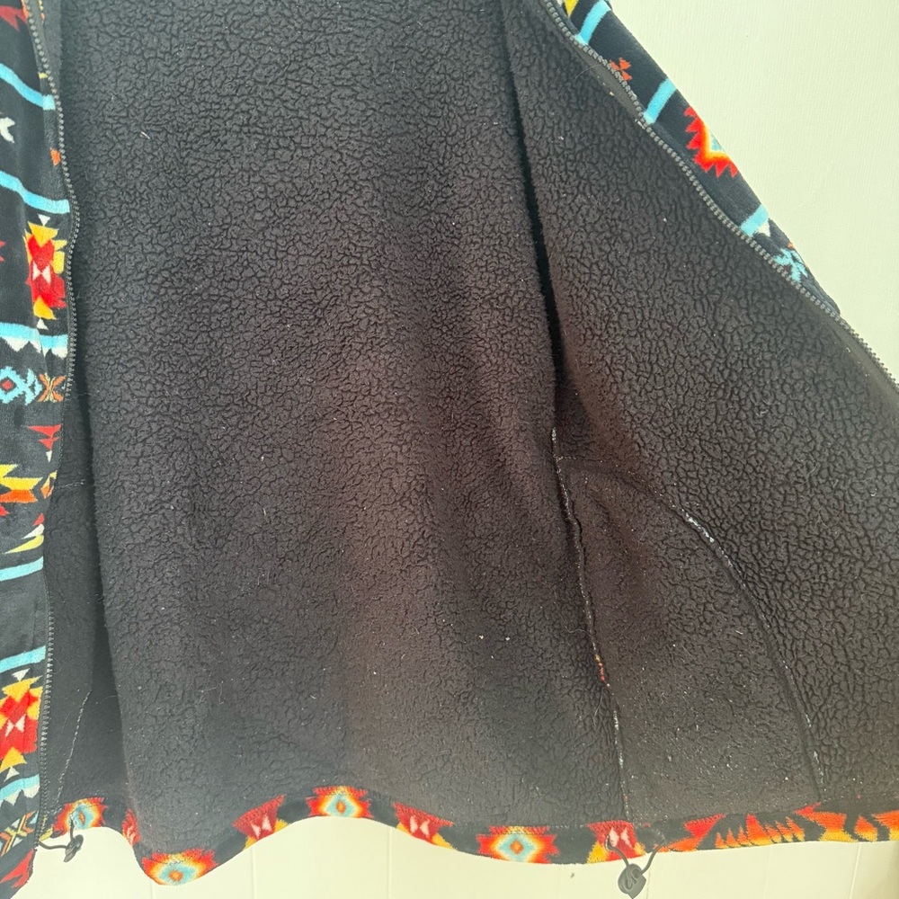 Southwestern/Aztec Print Colorful Patterned Fleece Jacket Unisex Size Large - Picture 7 of 7